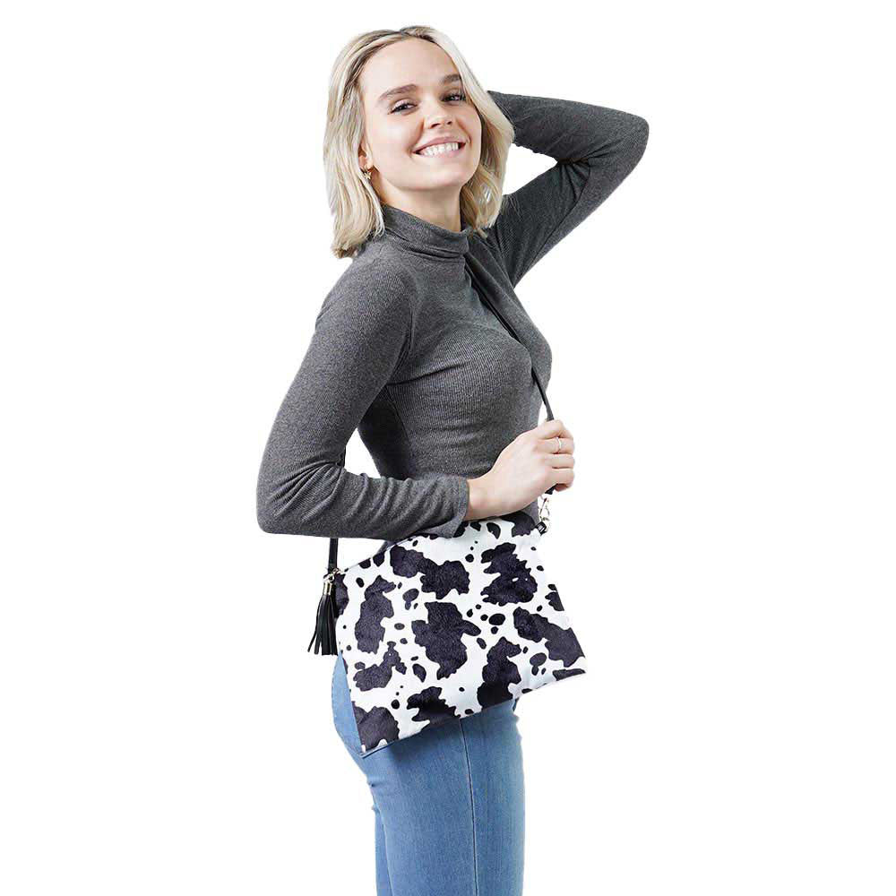 Stylish Cow Print Crossbody Bag