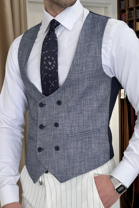 Elegant Men'S Linen Waistcoat