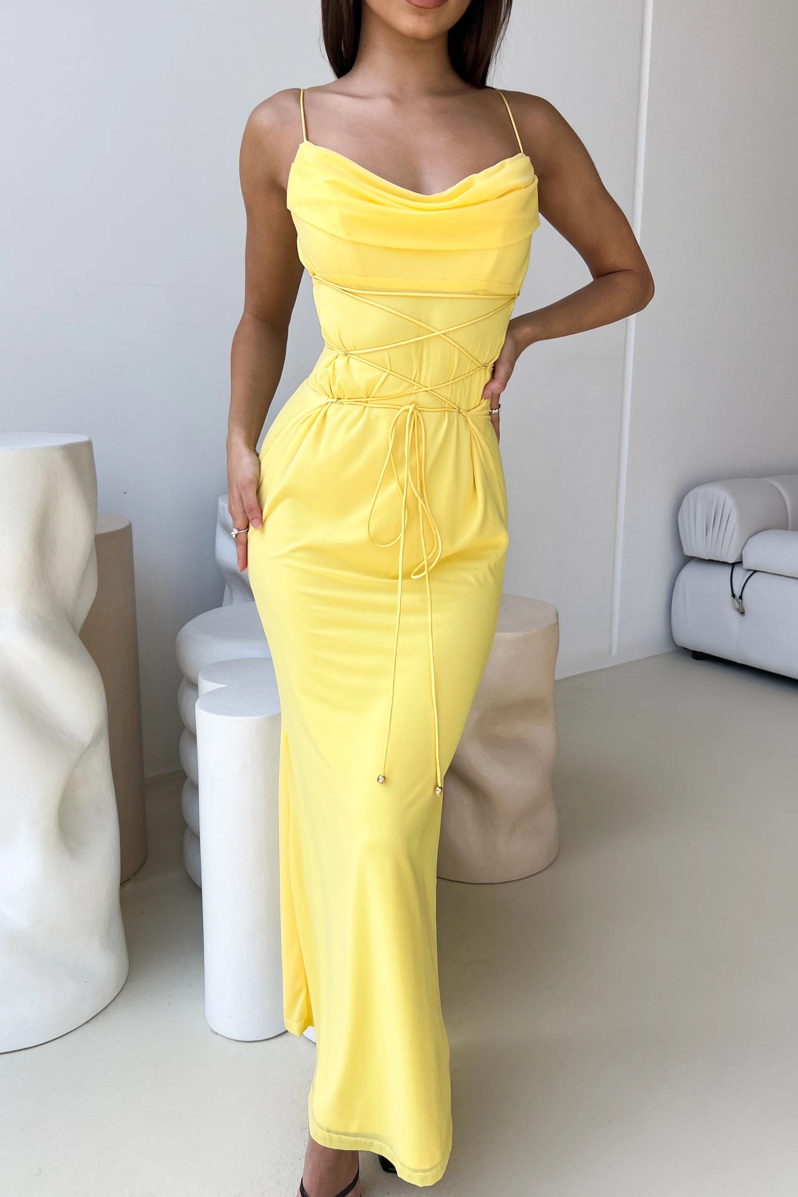 Elegant Yellow Summer Dress