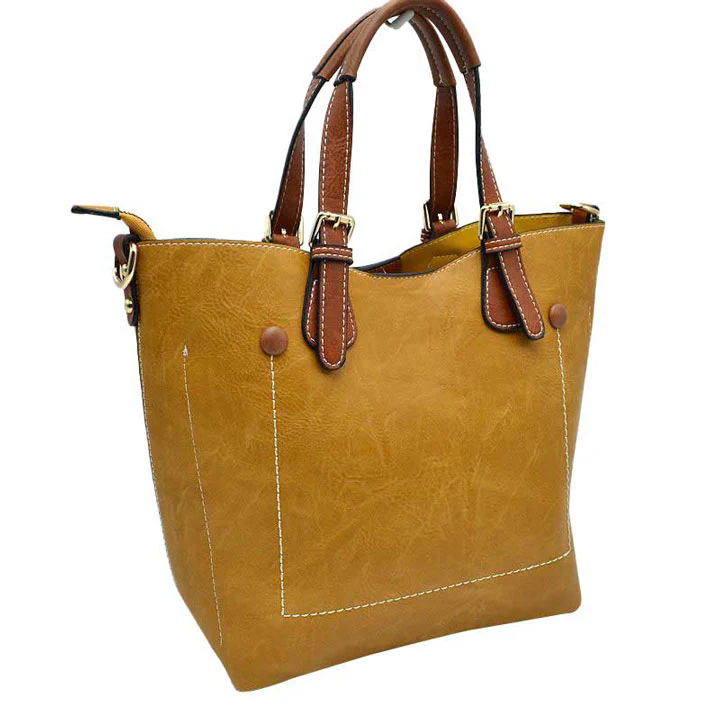 Elegant Faux Leather Tote Bag