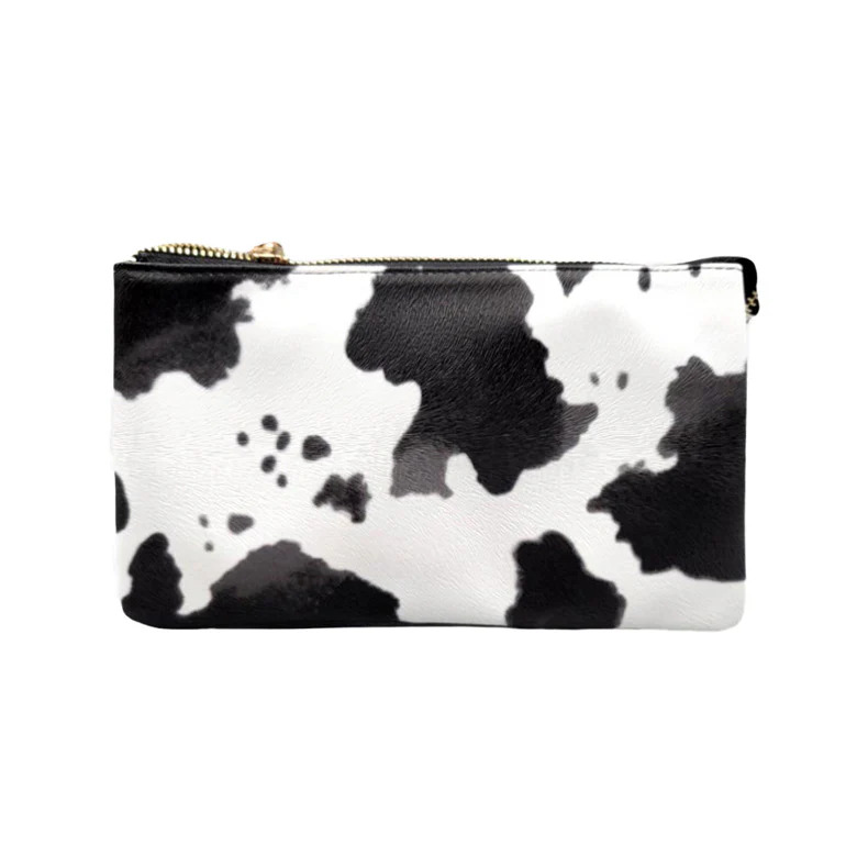 Elegant Cowhide Printed Clutch Bag